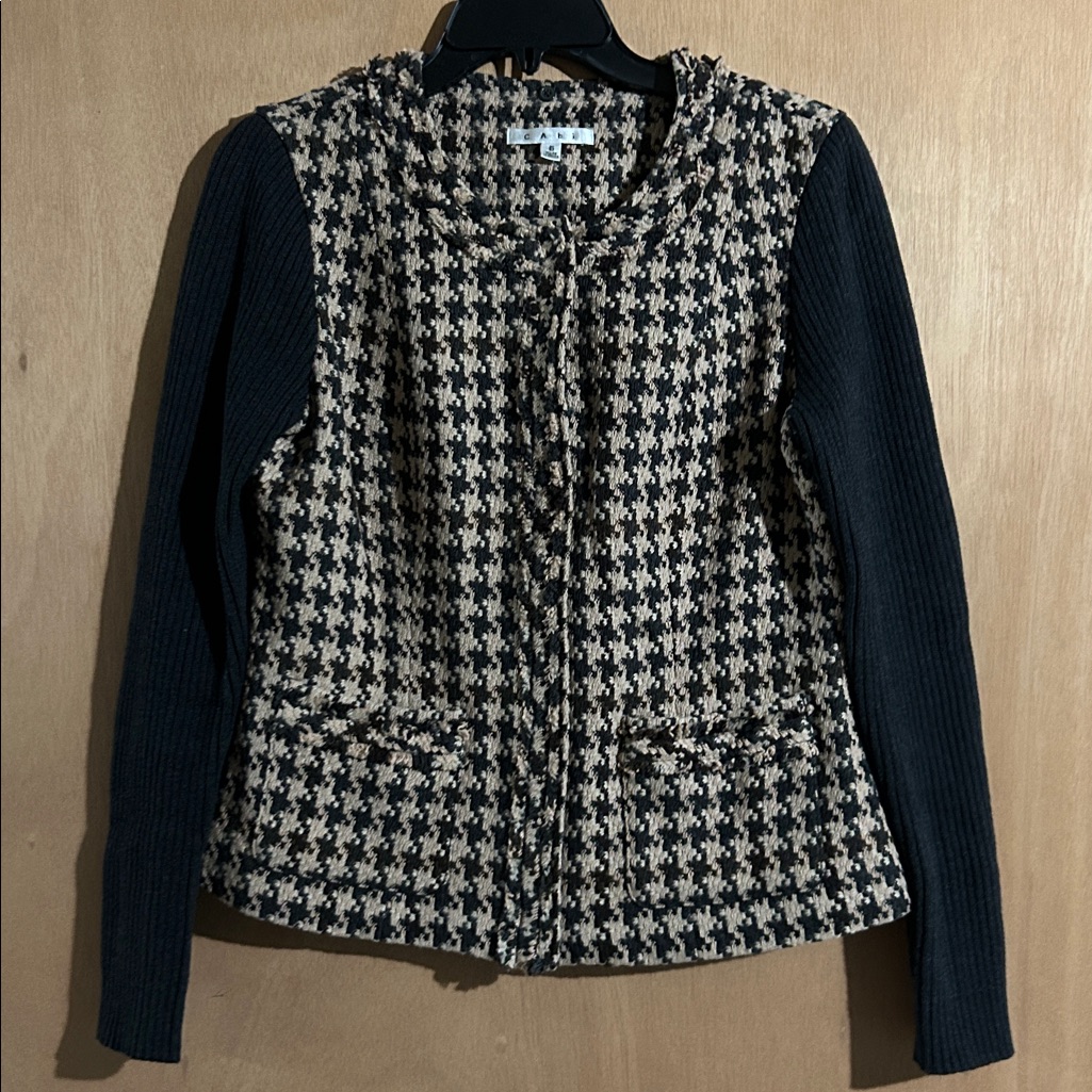 Cabi Houndstooth Patterned Jacket